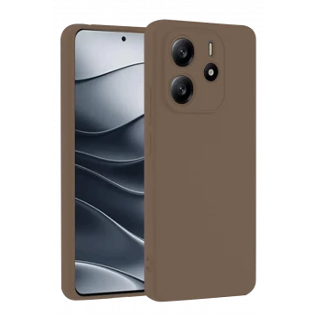 Newface Xiaomi Redmi Note 14 4G Kılıf First Silikon - Kahverengi