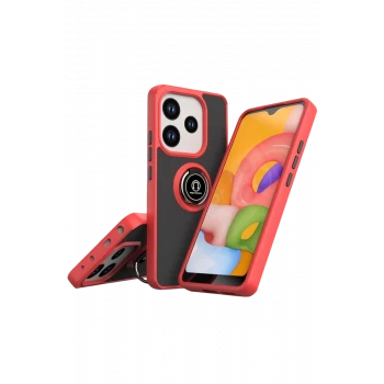 Newface Xiaomi Redmi Note 14 4G Montreal Yüzüklü Silikon Kapak - Kırmızı