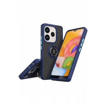 Newface Xiaomi Redmi Note 14 4G Montreal Yüzüklü Silikon Kapak - Lacivert