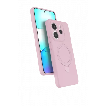 Newface Xiaomi Redmi Note 14 4G Regal Magsafe Standlı Kapak - Açık Pembe