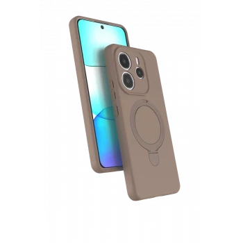 Newface Xiaomi Redmi Note 14 4G Regal Magsafe Standlı Kapak - Çöl Titanyum