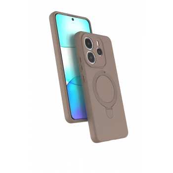 Newface Xiaomi Redmi Note 14 4G Regal Magsafe Standlı Kapak - Çöl Titanyum