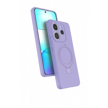 Newface Xiaomi Redmi Note 14 4G Regal Magsafe Standlı Kapak - Lila