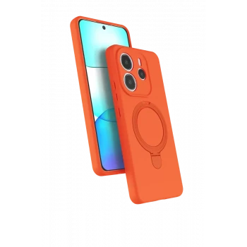 Newface Xiaomi Redmi Note 14 4G Regal Magsafe Standlı Kapak - Turuncu