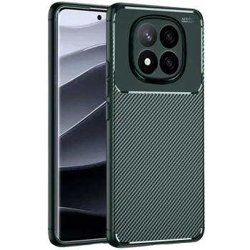 Newface Xiaomi Redmi Note 14 Pro 4G Kılıf Auto Focus Karbon Kapak - Koyu Yeşil