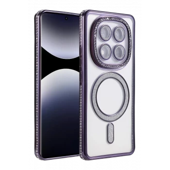 Newface Xiaomi Redmi Note 14 Pro 5G Joke Simli Magneticsafe Kılıf - Derin Mor