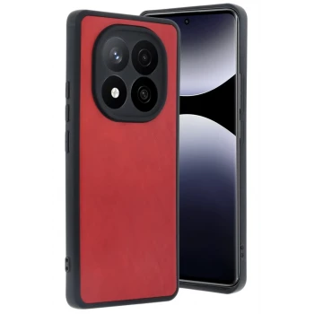 Newface Xiaomi Redmi Note 14 Pro 5G Kılıf Aras Deri Kapak - Kırmızı