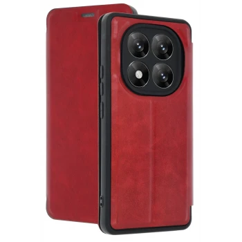 Newface Xiaomi Redmi Note 14 Pro 5G Kılıf Flip Cover - Kırmızı