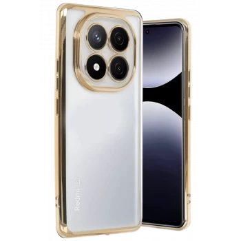 Newface Xiaomi Redmi Note 14 Pro 5G Kılıf Razer Lensli Silikon - Gold