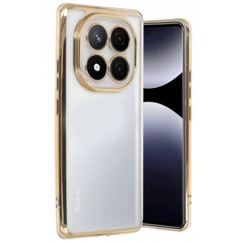 Newface Xiaomi Redmi Note 14 Pro 5G Kılıf Razer Lensli Silikon - Gold