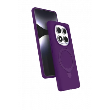 Newface Xiaomi Redmi Note 14 Pro 5G Regal Magsafe Standlı Kapak - Derin Mor