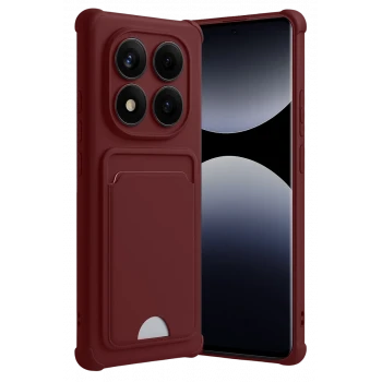 Newface Xiaomi Redmi Note 14 Pro Plus Kelvin Kartvizitli Silikon - Bordo