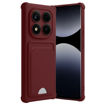 Newface Xiaomi Redmi Note 14 Pro Plus Kelvin Kartvizitli Silikon - Bordo