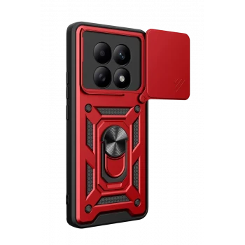 Newface Xiaomi Redmi Note 15 4G Pars Lens Yüzüklü Silikon - Kırmızı