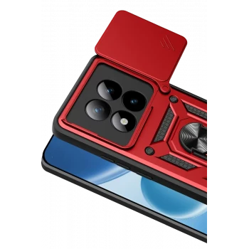 Newface Xiaomi Redmi Note 15 Pro 5G Pars Lens Yüzüklü Silikon - Kırmızı
