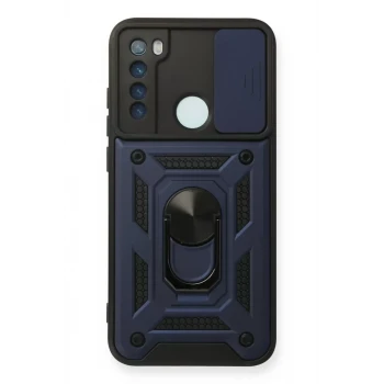 Newface Xiaomi Redmi Note 8 Kılıf Pars Lens Yüzüklü Silikon - Lacivert