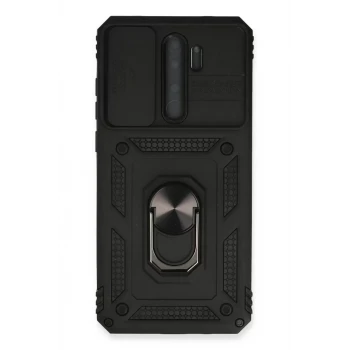 Newface Xiaomi Redmi Note 8 Pro Kılıf Pars Lens Yüzüklü Silikon - Siyah