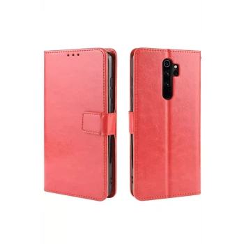 Newface Xiaomi Redmi Note 8 Pro Kılıf Trend S Plus Kapaklı Kılıf - Kırmızı