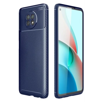 Newface Xiaomi Redmi Note 9 5G Kılıf Auto Focus Karbon Kapak - Lacivert