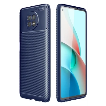 Newface Xiaomi Redmi Note 9 5G Kılıf Auto Focus Karbon Kapak - Lacivert