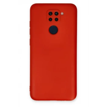 Newface Xiaomi Redmi Note 9 Kılıf Nano içi Kadife Silikon - Kırmızı