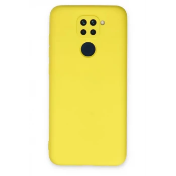 Newface Xiaomi Redmi Note 9 Kılıf Nano içi Kadife Silikon - Sarı