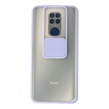 Newface Xiaomi Redmi Note 9 Kılıf Palm Buzlu Kamera Sürgülü Silikon - Lila
