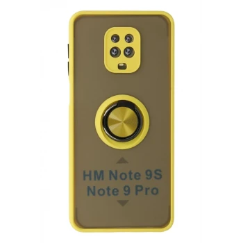 Newface Xiaomi Redmi Note 9 Pro Kılıf Montreal Yüzüklü Silikon Kapak - Sarı