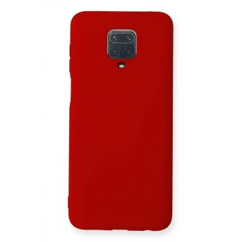 Newface Xiaomi Redmi Note 9 Pro Kılıf Nano içi Kadife Silikon - Kırmızı