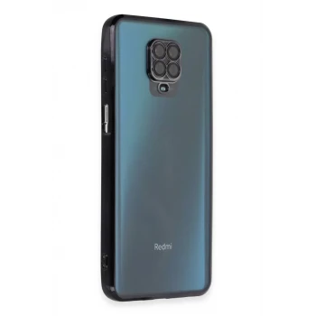 Newface Xiaomi Redmi Note 9 Pro Kılıf Razer Lensli Silikon - Siyah