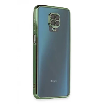 Newface Xiaomi Redmi Note 9 Pro Kılıf Razer Lensli Silikon - Yeşil