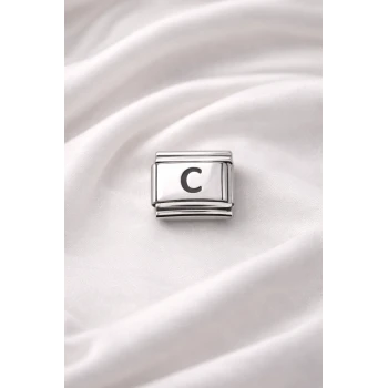 C Harfi Charm – Çelik Harfli Bileklik Aksesuarı ,Kişiye Özel Modüler Takı
