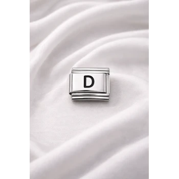 D Harfi Charm – Çelik Harfli Bileklik Aksesuarı ,Kişiye Özel Modüler Takı