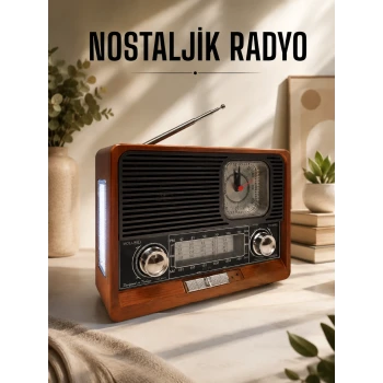 Nostaljik Radyo USB,AUX Ve SD Kart Girişli Bluetooth Bağlantılı
