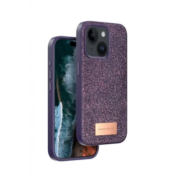 Onegif Apple iPhone 14 Bright Simli Kapak - Derin Mor