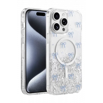 Onegif Apple iPhone 14 Pro Max Misk Simli Magsafe Kapak - Desen 3