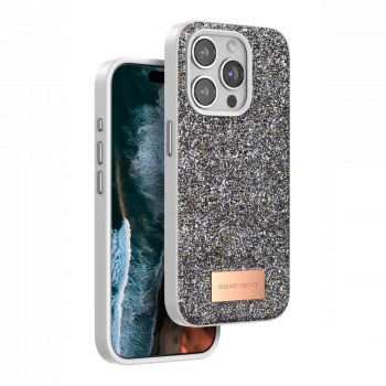Onegif Apple iPhone 15 Pro Max Bright Simli Kapak - Gümüş