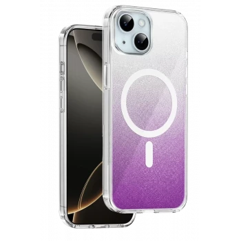 Onegif Apple iPhone 15 Sora Simli Magsafe Kapak - Mor