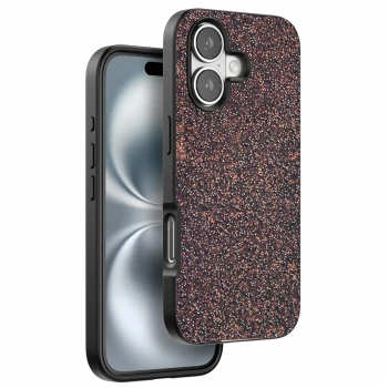 Onegif Apple iPhone 16 Plus Bright Simli Kapak - Derin Mor