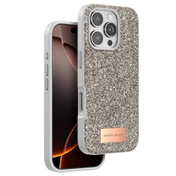 Onegif Apple iPhone 16 Pro Max Bright Simli Kapak - Gold