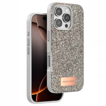 Onegif Apple iPhone 16 Pro Max Bright Simli Kapak - Gold