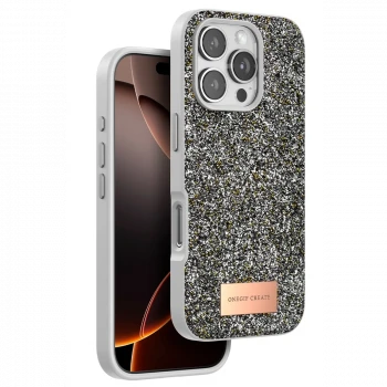 Onegif Apple iPhone 16 Pro Max Bright Simli Kapak - Gümüş