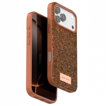 Onegif Apple iPhone 17 Pro Bright Simli Kapak - Turuncu