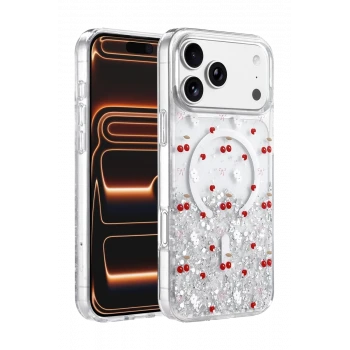 Onegif Apple iPhone 17 Pro Max Misk Simli Magsafe Kapak - Desen 5