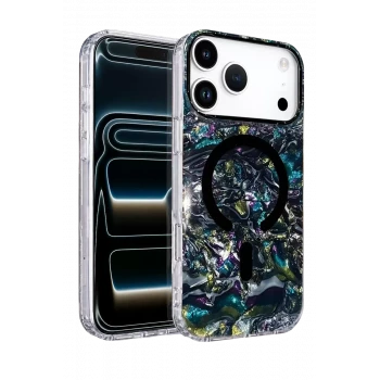 Onegif Apple iPhone 17 Pro Mila Dalgalı Magsafe Kapak - Lacivert