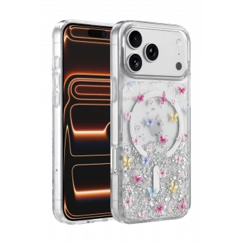 Onegif Apple iPhone 17 Pro Misk Simli Magsafe Kapak - Desen 4