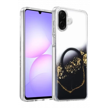 Onegif Samsung Galaxy A07 4G Lotus Simli Magsafe Kapak - Siyah