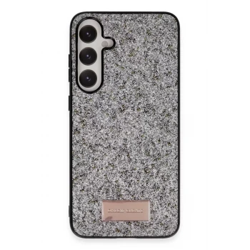 Onegif Samsung Galaxy A55 5G Bright Simli Kapak - Gümüş