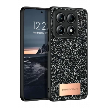 Onegif Xiaomi Mi 14T Pro Bright Simli Kapak - Siyah
