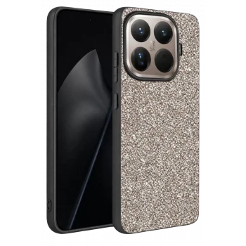 Onegif Xiaomi Mi 15T Pro Bright Simli Kapak - Gümüş